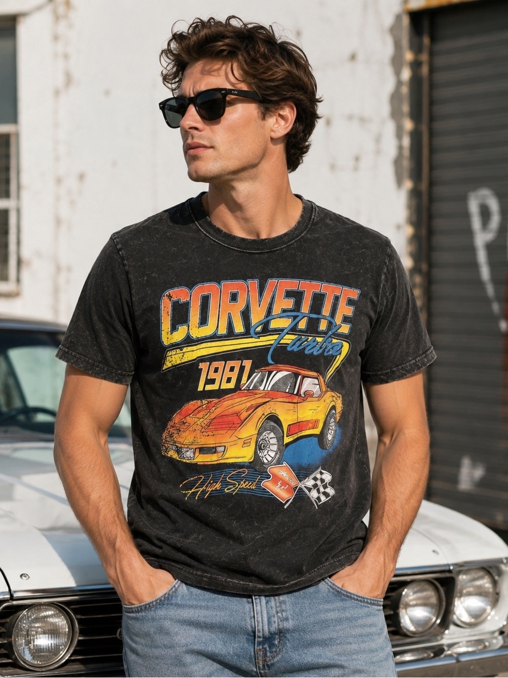 Corvette Tshirt - soft, cotton blend, sz M, NWT